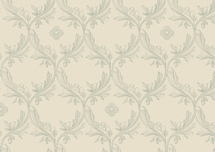 Trellis Prints, Vine and Bloom Romsey Bud Green - Roller Blind - Image 6